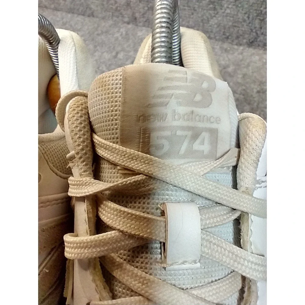 New‎ Balance 574 Golf White Tan Leather Sneakers WG574WT Womens 9 Low Top Shoes